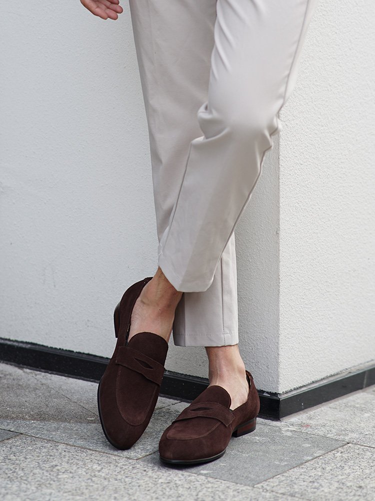 Brown Premium Suede Classic Penny Loafers for Men - Image 7