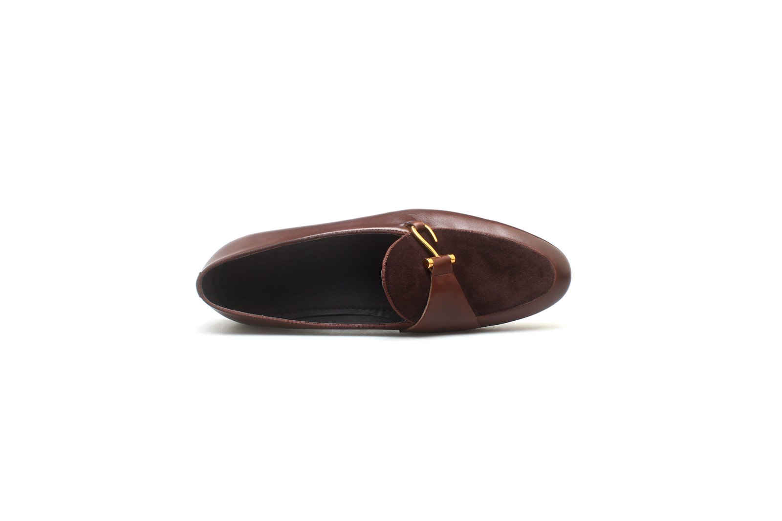 Brown Two-Tone Leather & Suede Designer Bit Loafers for Men - Image 3