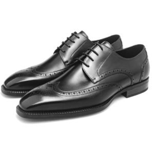 Black Polished Leather Single Monk Strap Formal Shoes for Men