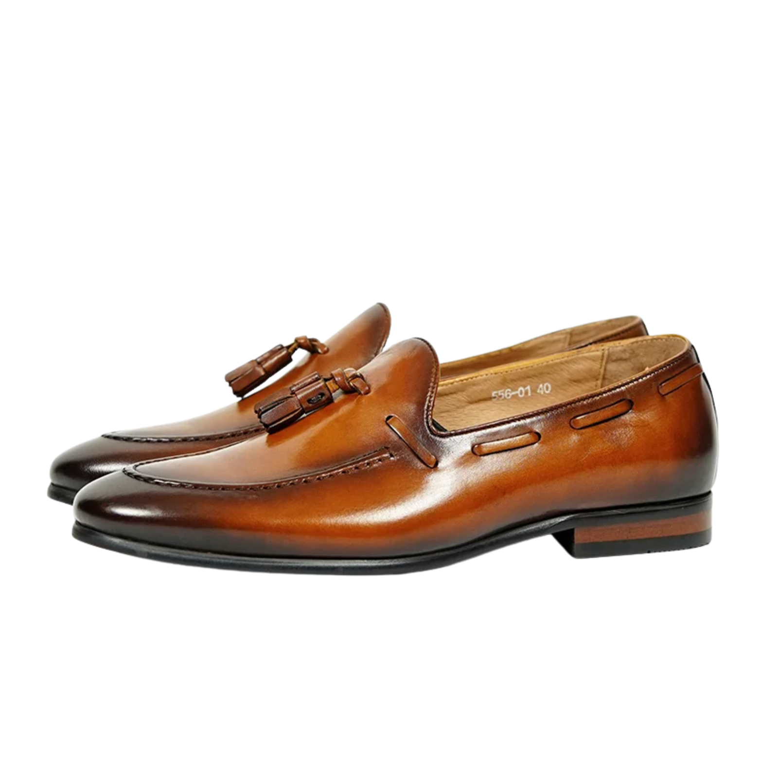 Tan Soft Leather Elegant Tassel Loafers for Men – Style 556-01